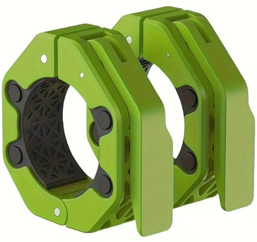 Green olympic barbell clips - green, 2"